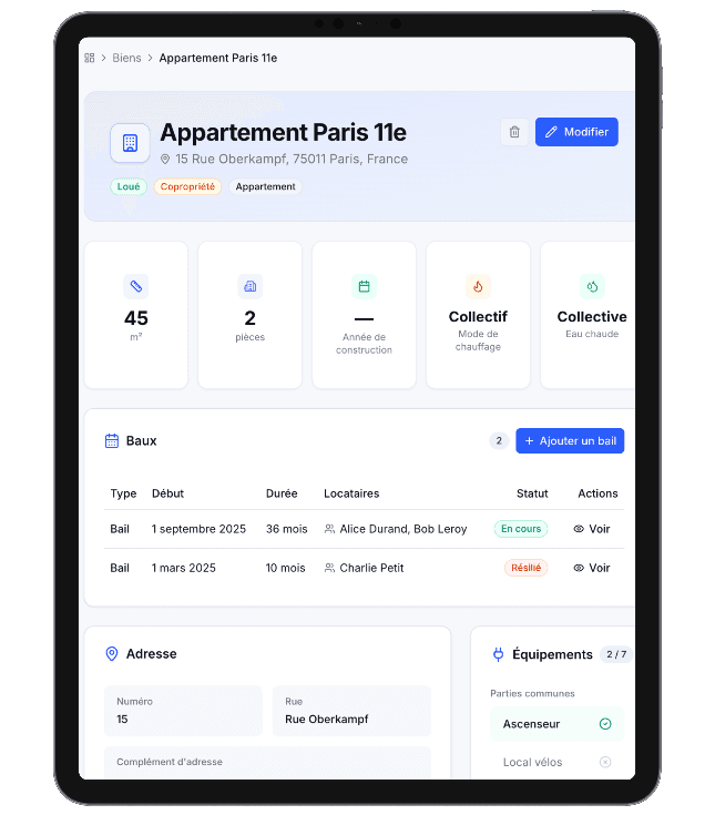 QeeZ - Interface de gestion locative
